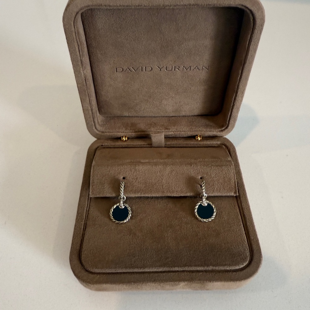 David Yurman Silver and Black Earrings